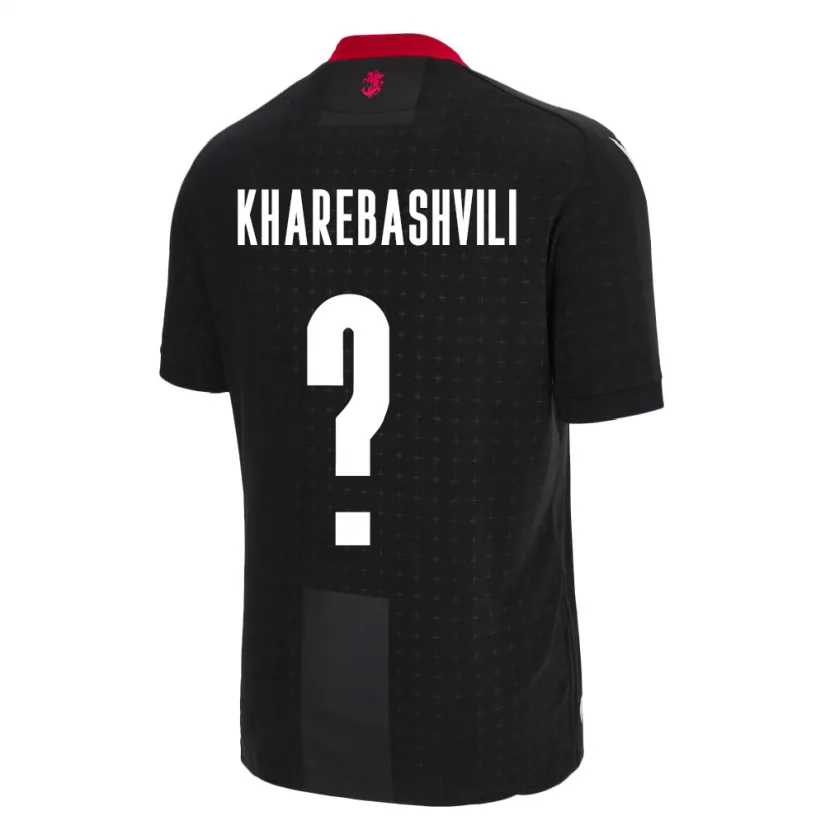 Danxen Uomo Maglia Georgia Saba Kharebashvili #0 Nero Kit Gara Away 24-26 Maglietta