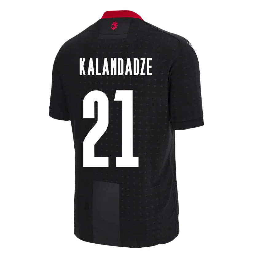 Danxen Uomo Maglia Georgia Mariam Kalandadze #21 Nero Kit Gara Away 24-26 Maglietta