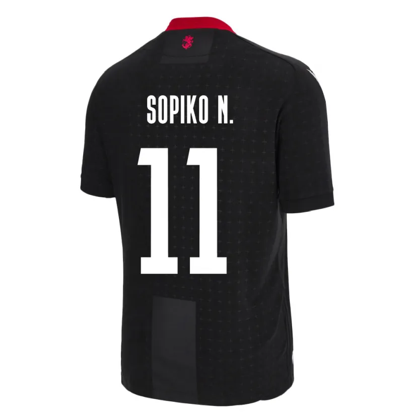 Danxen Uomo Maglia Georgia Sopiko Narsia #11 Nero Kit Gara Away 24-26 Maglietta