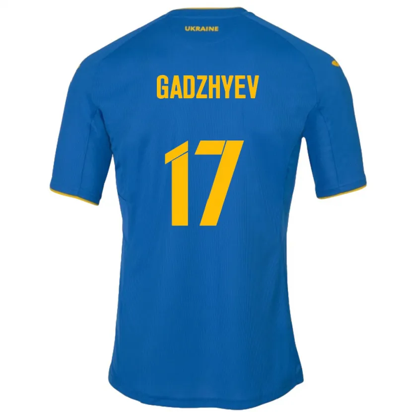 Danxen Uomo Maglia Ucraina Ramik Gadzhyev #17 Blu Kit Gara Away 24-26 Maglietta