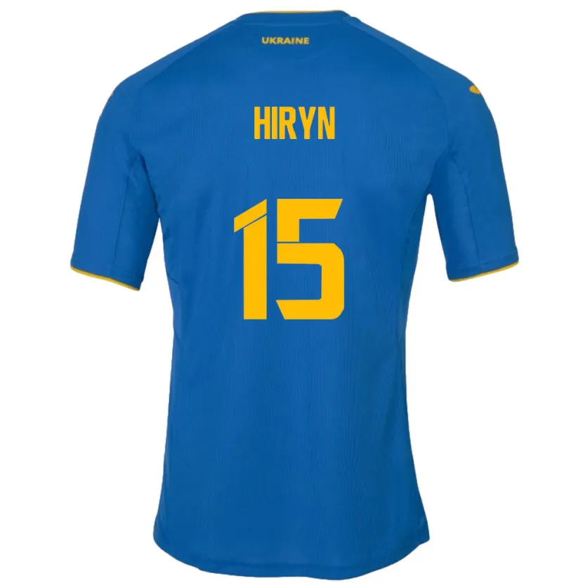 Danxen Uomo Maglia Ucraina Viktoriya Hiryn #15 Blu Kit Gara Away 24-26 Maglietta