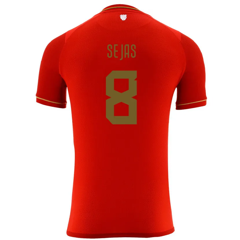 Danxen Uomo Maglia Bolivia Carlos Sejas #8 Rosso Kit Gara Away 24-26 Maglietta