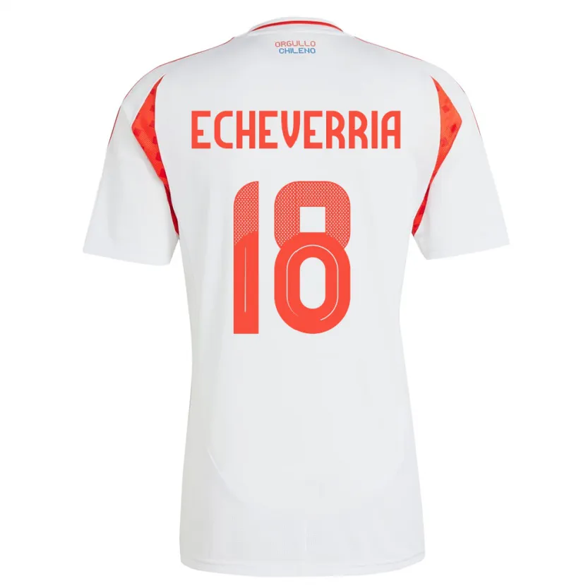 Danxen Uomo Maglia Cile Rodrigo Echeverría #18 Bianco Kit Gara Away 24-26 Maglietta