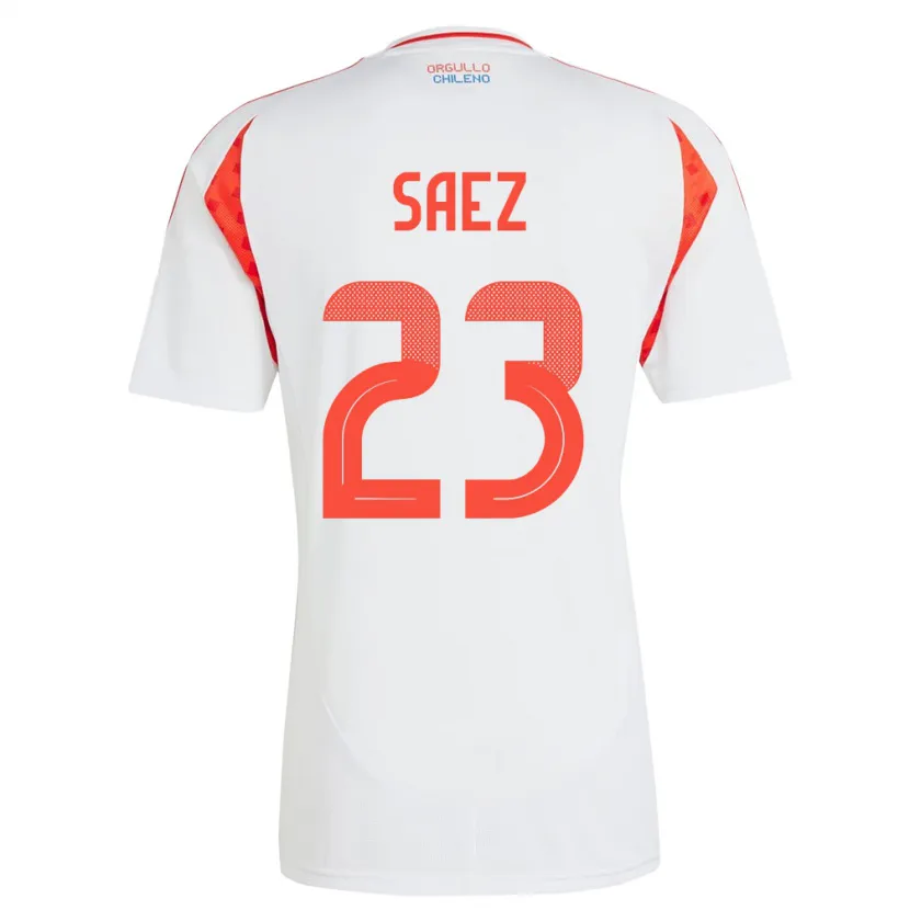 Danxen Uomo Maglia Cile Ignacio Sáez #23 Bianco Kit Gara Away 24-26 Maglietta