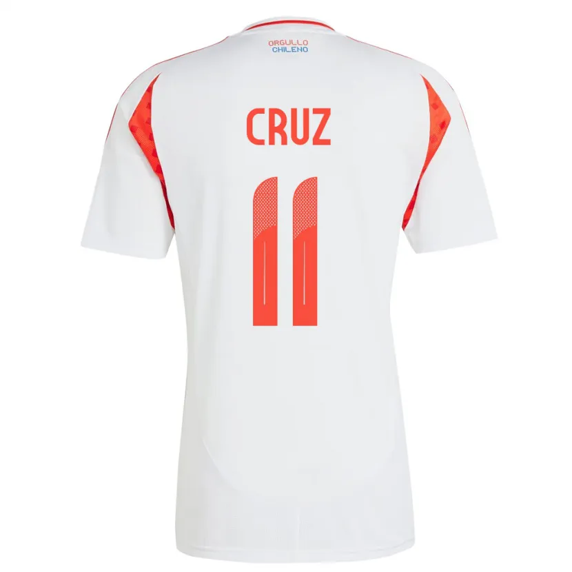 Danxen Uomo Maglia Cile Joan Cruz #11 Bianco Kit Gara Away 24-26 Maglietta