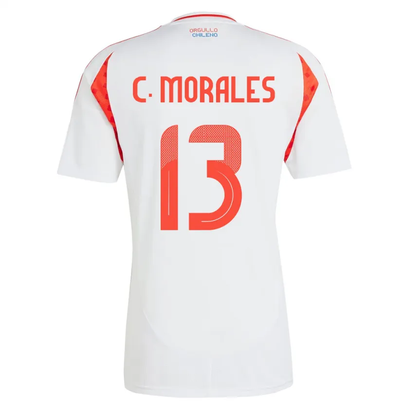 Danxen Uomo Maglia Cile Cristián Morales #13 Bianco Kit Gara Away 24-26 Maglietta