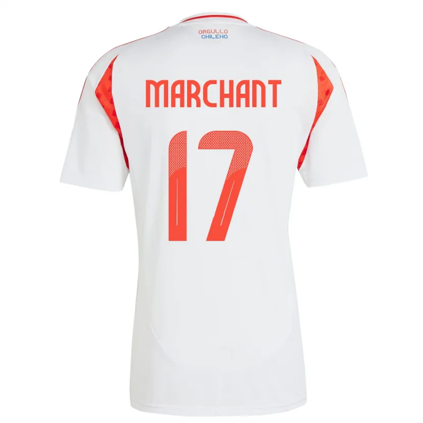 Danxen Uomo Maglia Cile Francisco Marchant #17 Bianco Kit Gara Away 24-26 Maglietta