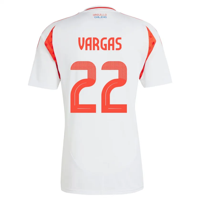 Danxen Uomo Maglia Cile Diego Vargas #22 Bianco Kit Gara Away 24-26 Maglietta