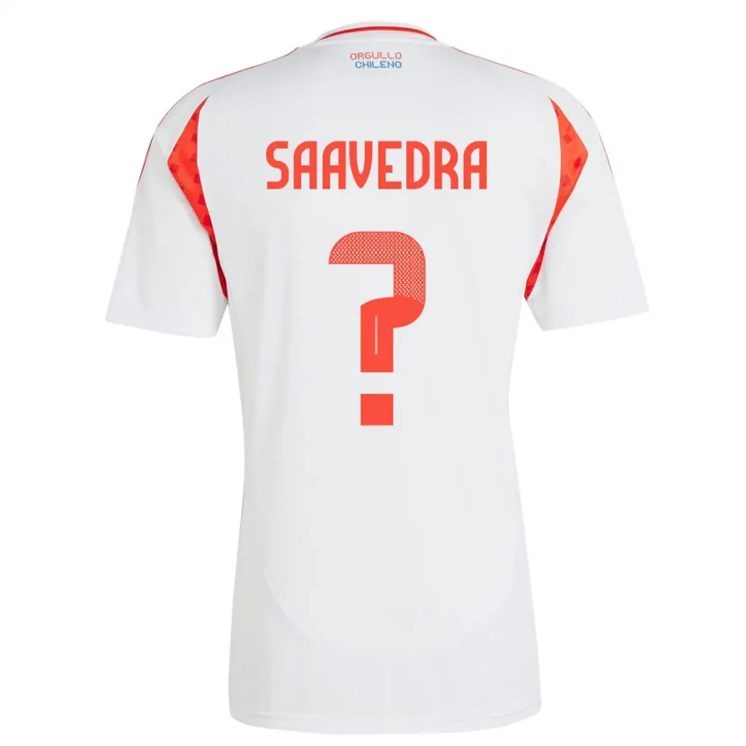 Danxen Uomo Maglia Cile Danilo Saavedra #0 Bianco Kit Gara Away 24-26 Maglietta
