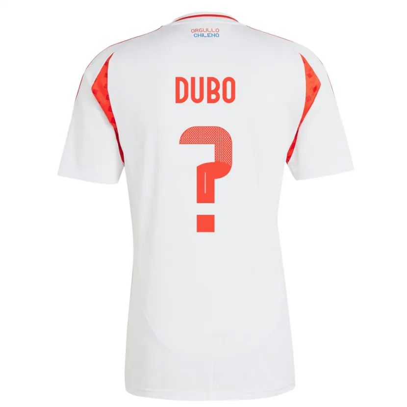 Danxen Uomo Maglia Cile Alexander Dubó #0 Bianco Kit Gara Away 24-26 Maglietta