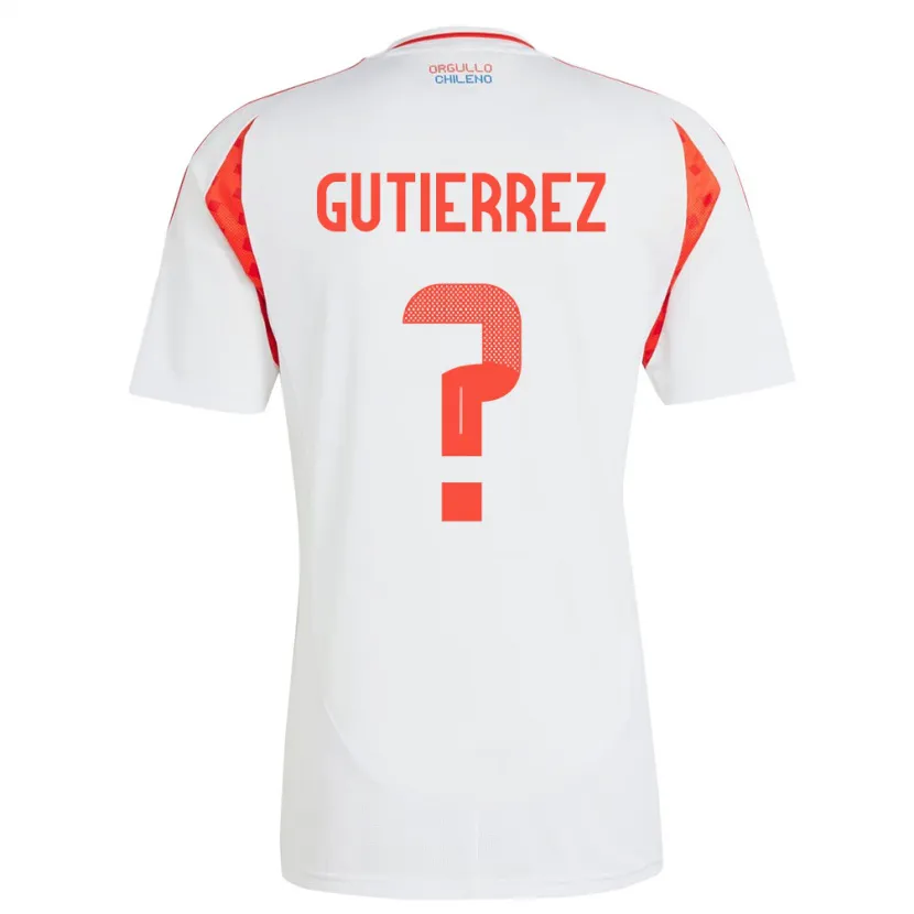Danxen Uomo Maglia Cile Felipe Gutierrez #0 Bianco Kit Gara Away 24-26 Maglietta