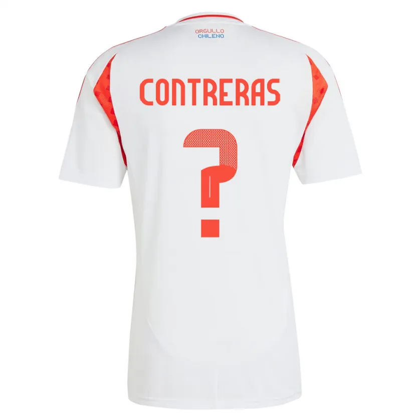 Danxen Uomo Maglia Cile Mathías Contreras #0 Bianco Kit Gara Away 24-26 Maglietta