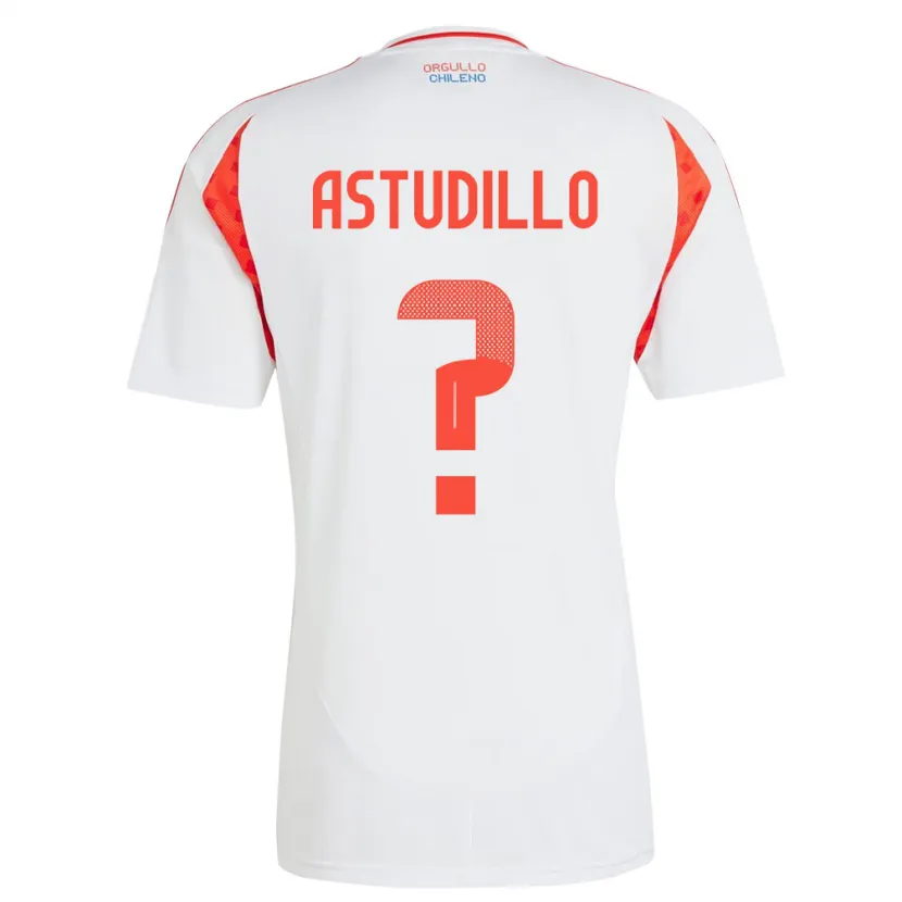 Danxen Uomo Maglia Cile Jerall Astudillo #0 Bianco Kit Gara Away 24-26 Maglietta