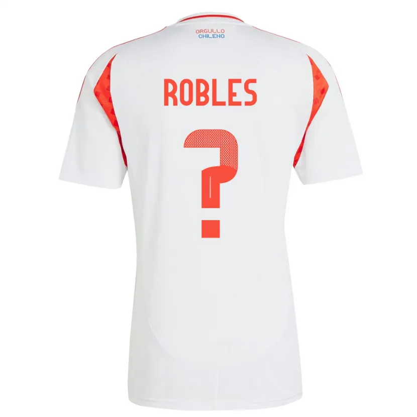 Danxen Uomo Maglia Cile Diego Robles #0 Bianco Kit Gara Away 24-26 Maglietta