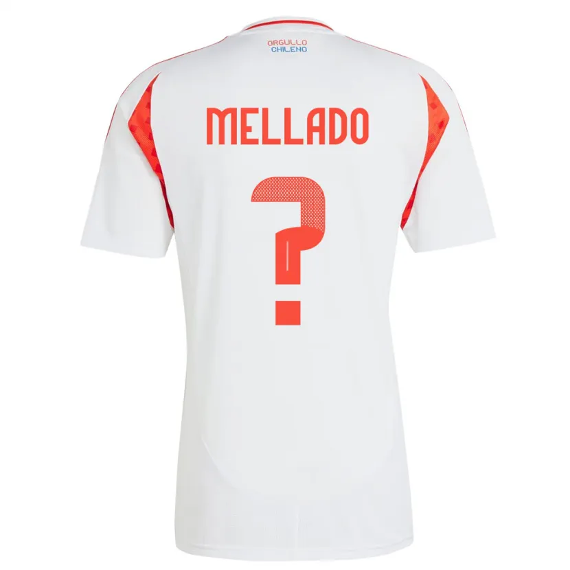 Danxen Uomo Maglia Cile Catalina Mellado #0 Bianco Kit Gara Away 24-26 Maglietta