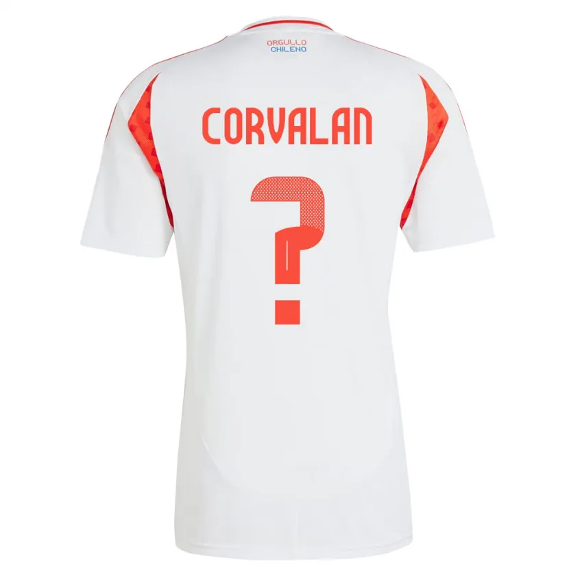 Danxen Uomo Maglia Cile Elisa Corvalan #0 Bianco Kit Gara Away 24-26 Maglietta