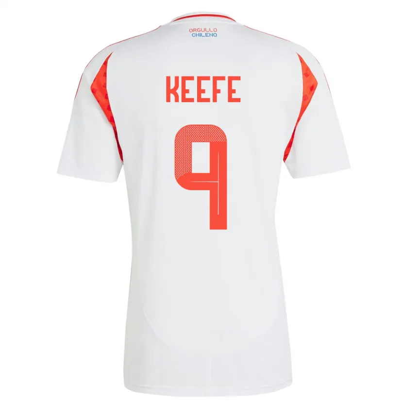 Danxen Uomo Maglia Cile Sonya Keefe #9 Bianco Kit Gara Away 24-26 Maglietta