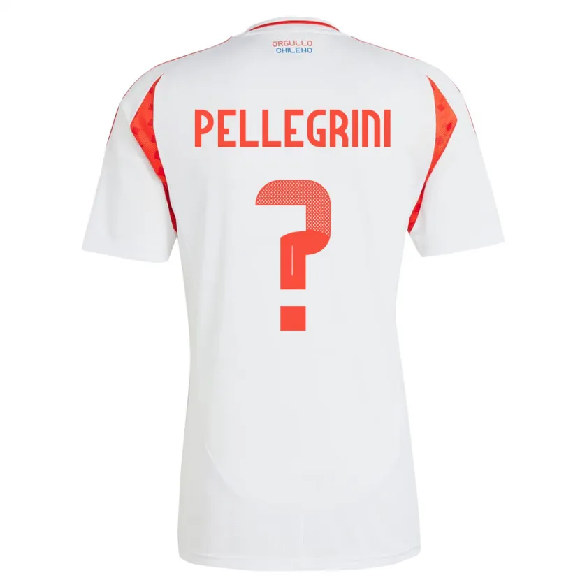 Danxen Uomo Maglia Cile Maya Pellegrini #0 Bianco Kit Gara Away 24-26 Maglietta