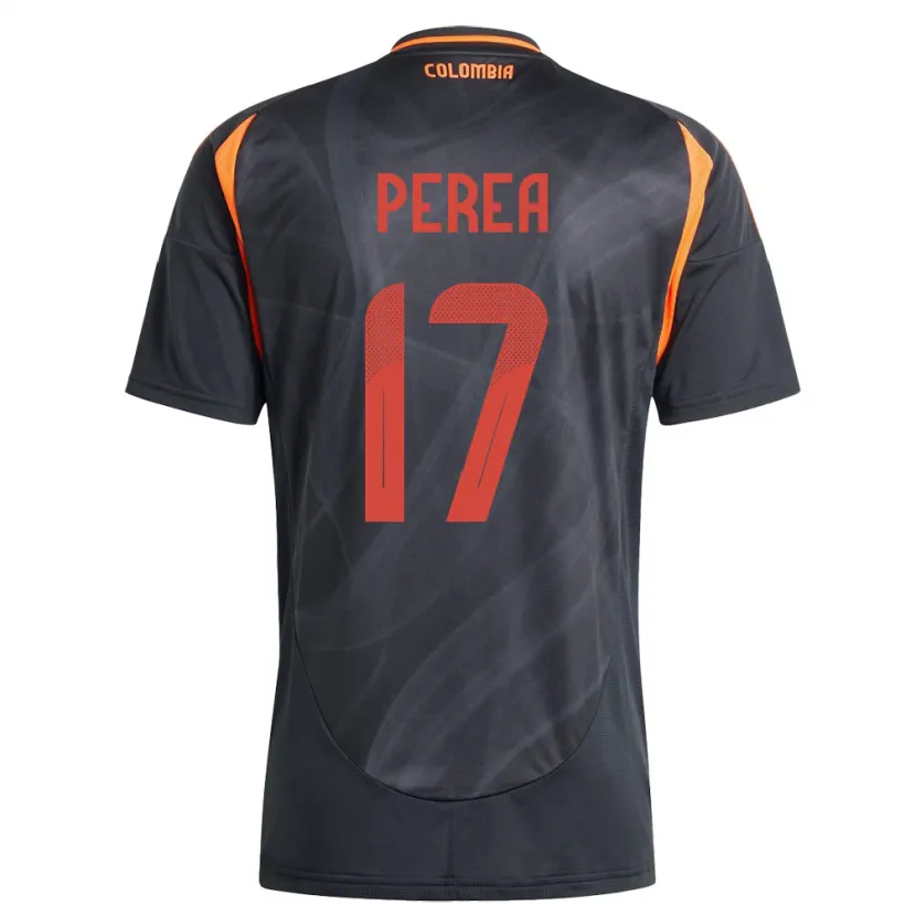 Danxen Uomo Maglia Colombia Óscar Perea #17 Nero Kit Gara Away 24-26 Maglietta