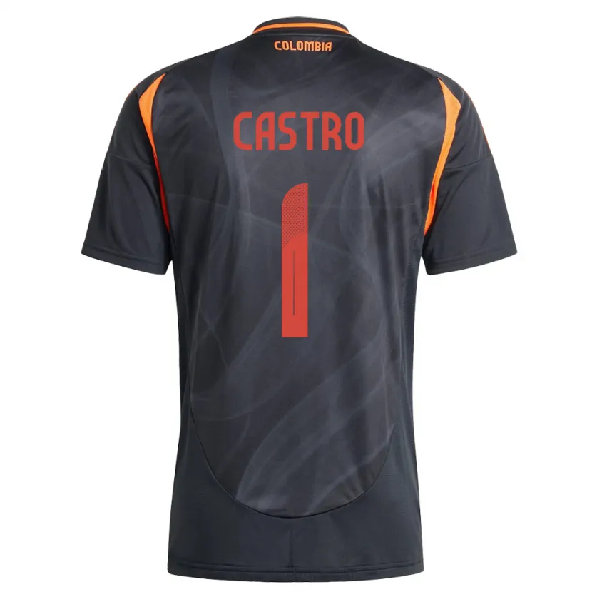Danxen Uomo Maglia Colombia Danny Castro #1 Nero Kit Gara Away 24-26 Maglietta