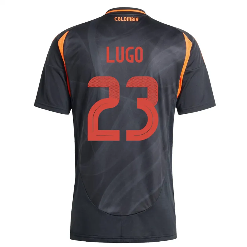 Danxen Uomo Maglia Colombia Michelle Lugo #23 Nero Kit Gara Away 24-26 Maglietta