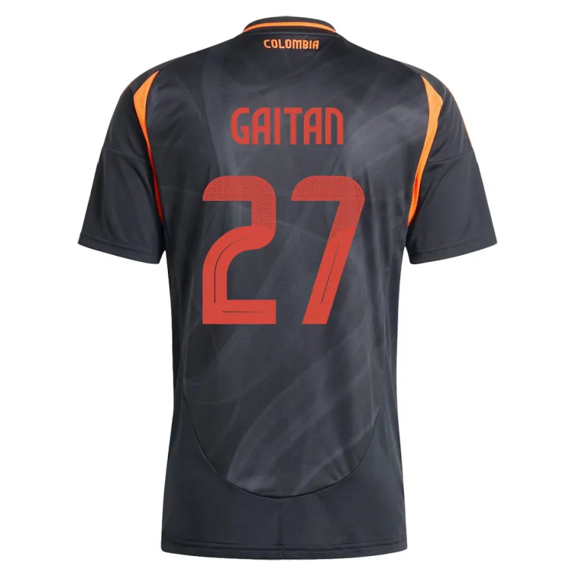 Danxen Uomo Maglia Colombia Natalia Gaitán #27 Nero Kit Gara Away 24-26 Maglietta
