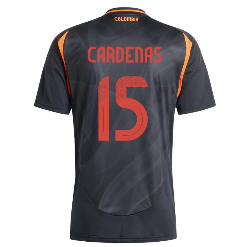 Danxen Uomo Maglia Colombia Wendy Cárdenas #15 Nero Kit Gara Away 24-26 Maglietta