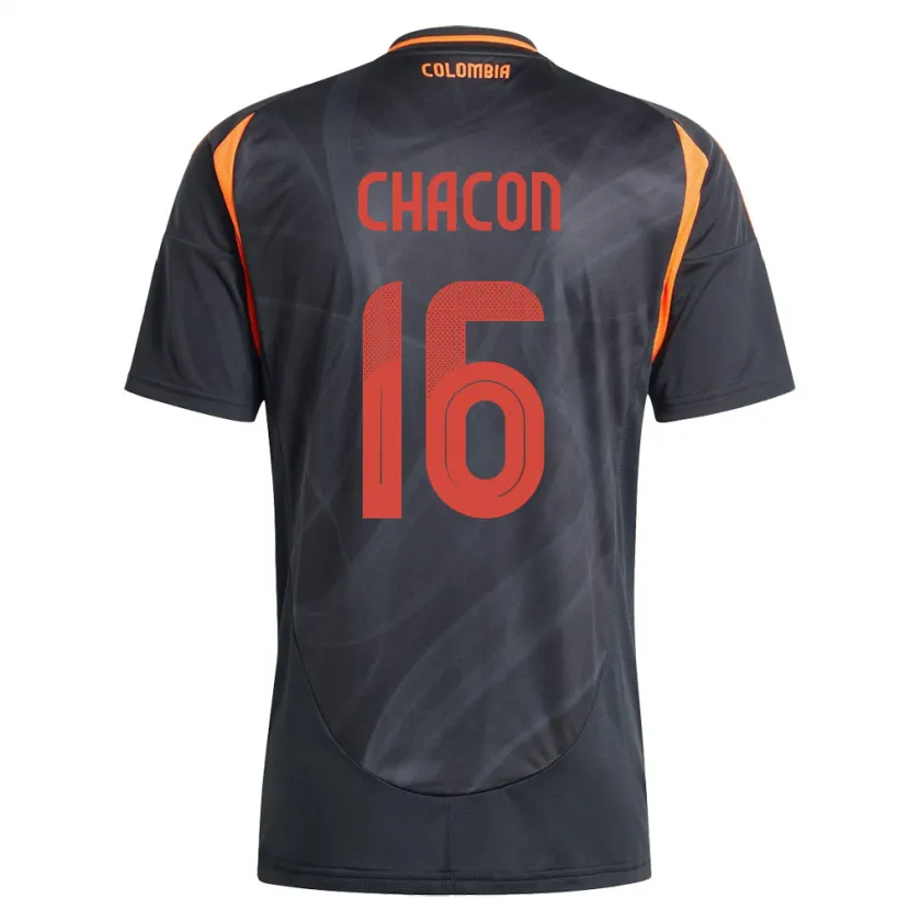 Danxen Uomo Maglia Colombia Ivonne Chacón #16 Nero Kit Gara Away 24-26 Maglietta