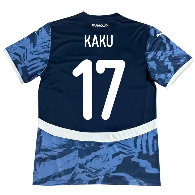 Danxen Uomo Maglia Paraguay Kaku #17 Blu Kit Gara Away 24-26 Maglietta