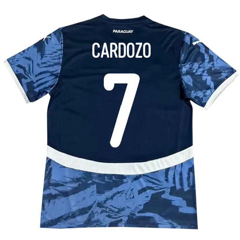 Danxen Uomo Maglia Paraguay Fernando Cardozo #7 Blu Kit Gara Away 24-26 Maglietta