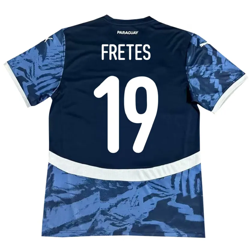Danxen Uomo Maglia Paraguay Alexis Fretes #19 Blu Kit Gara Away 24-26 Maglietta