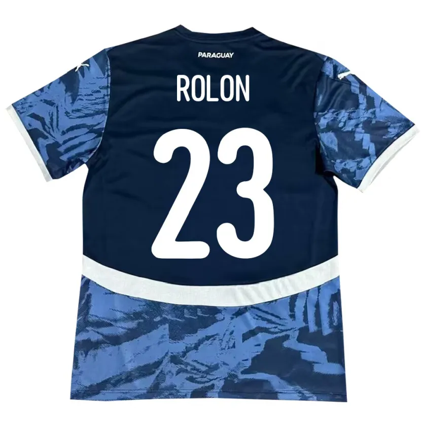 Danxen Uomo Maglia Paraguay Luis Rolón #23 Blu Kit Gara Away 24-26 Maglietta