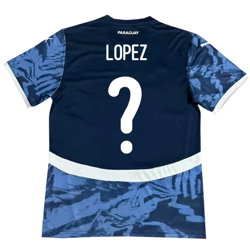 Danxen Uomo Maglia Paraguay Rodrigo López #0 Blu Kit Gara Away 24-26 Maglietta