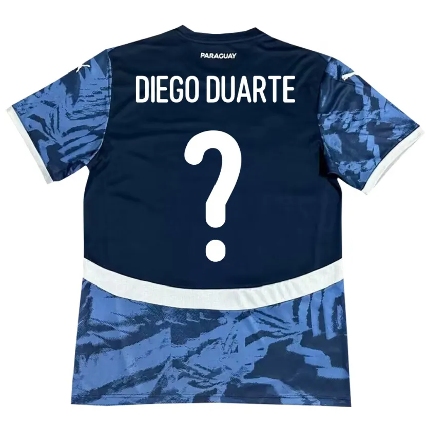 Danxen Uomo Maglia Paraguay Diego Duarte #0 Blu Kit Gara Away 24-26 Maglietta
