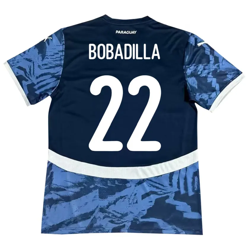 Danxen Uomo Maglia Paraguay Dylan Bobadilla #22 Blu Kit Gara Away 24-26 Maglietta