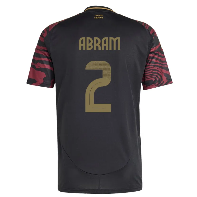 Danxen Uomo Maglia Perù Luis Abram #2 Nero Kit Gara Away 24-26 Maglietta
