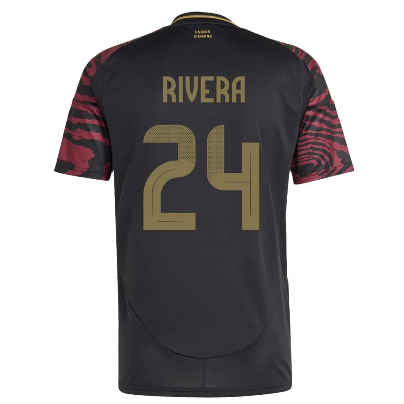 Danxen Uomo Maglia Perù José Rivera #24 Nero Kit Gara Away 24-26 Maglietta