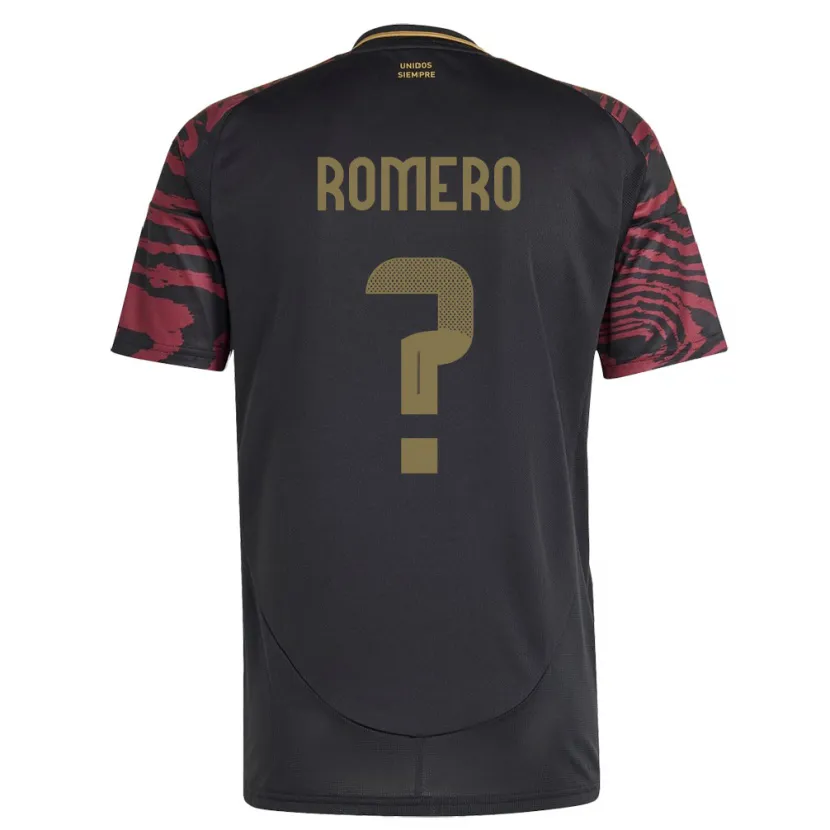 Danxen Uomo Maglia Perù José Romero #0 Nero Kit Gara Away 24-26 Maglietta