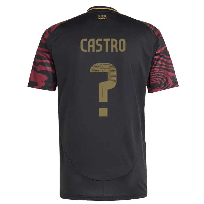 Danxen Uomo Maglia Perù Maxloren Castro #0 Nero Kit Gara Away 24-26 Maglietta