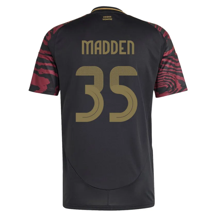Danxen Uomo Maglia Perù Savannah Madden #35 Nero Kit Gara Away 24-26 Maglietta