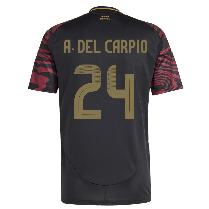 Danxen Uomo Maglia Perù Annie Del Carpio #24 Nero Kit Gara Away 24-26 Maglietta