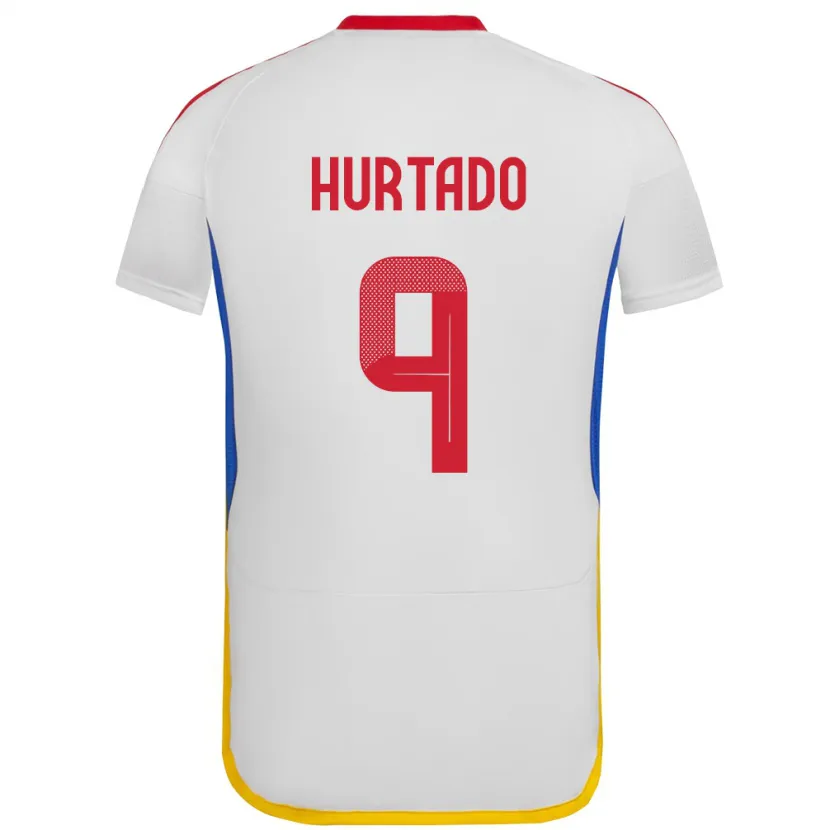 Danxen Uomo Maglia Venezuela Jan Hurtado #9 Bianco Kit Gara Away 24-26 Maglietta