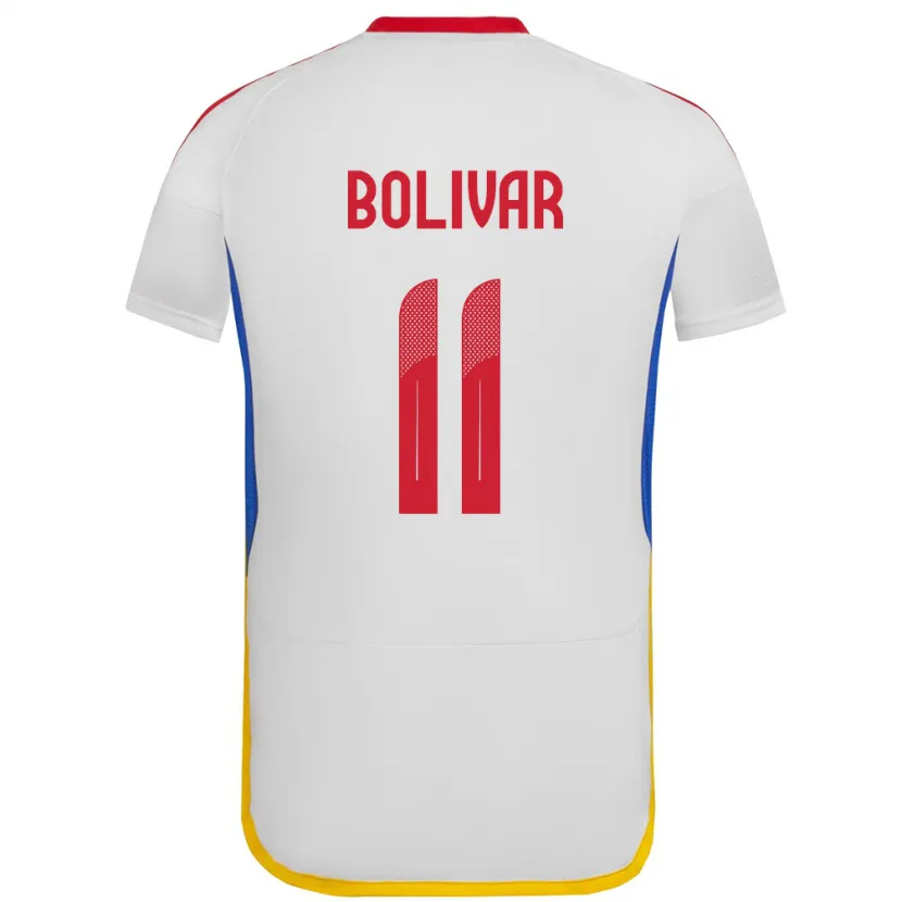 Danxen Uomo Maglia Venezuela Jovanny Bolívar #11 Bianco Kit Gara Away 24-26 Maglietta