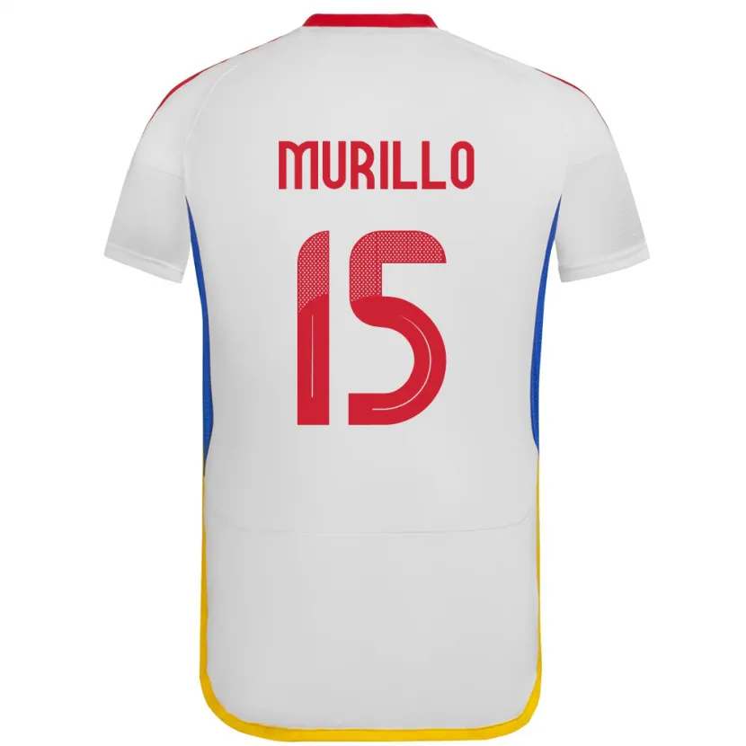 Danxen Uomo Maglia Venezuela Jhon Murillo #15 Bianco Kit Gara Away 24-26 Maglietta