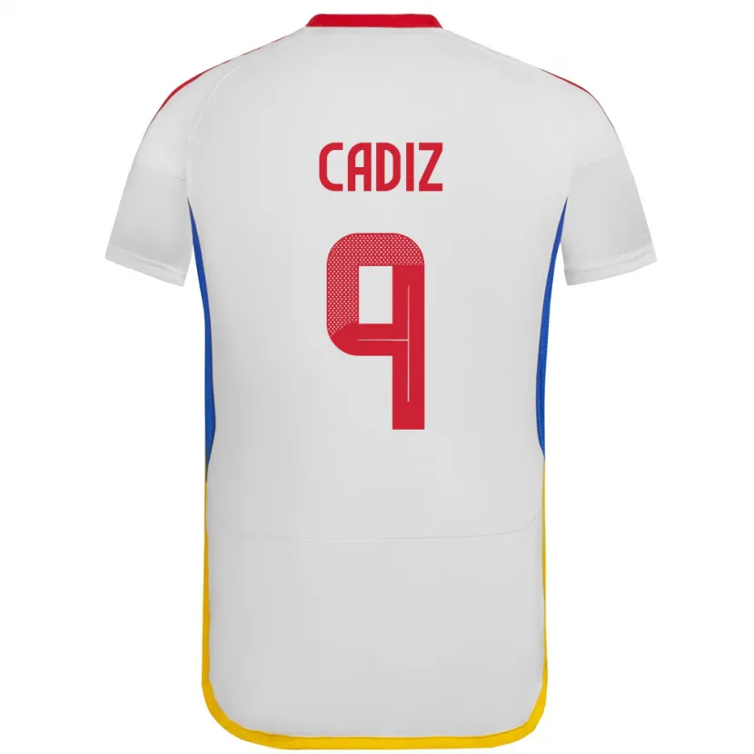 Danxen Uomo Maglia Venezuela Jhonder Cádiz #9 Bianco Kit Gara Away 24-26 Maglietta