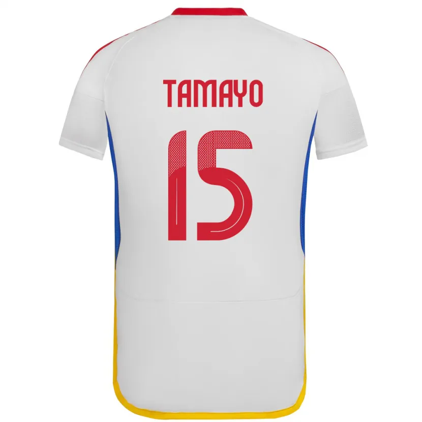 Danxen Uomo Maglia Venezuela Bianneider Tamayo #15 Bianco Kit Gara Away 24-26 Maglietta