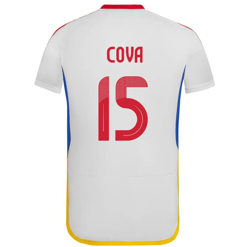Danxen Uomo Maglia Venezuela Adrián Cova #15 Bianco Kit Gara Away 24-26 Maglietta