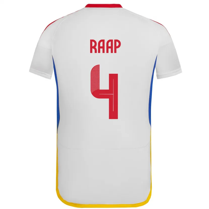 Danxen Uomo Maglia Venezuela Yiandro Raap #4 Bianco Kit Gara Away 24-26 Maglietta