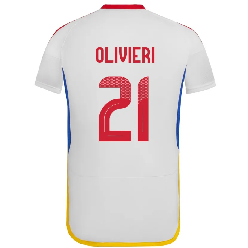 Danxen Uomo Maglia Venezuela Bárbara Olivieri #21 Bianco Kit Gara Away 24-26 Maglietta