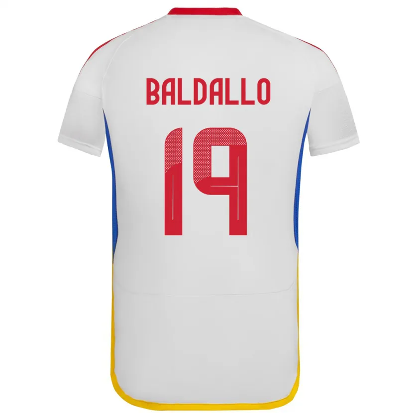 Danxen Uomo Maglia Venezuela Micheel Baldallo #19 Bianco Kit Gara Away 24-26 Maglietta